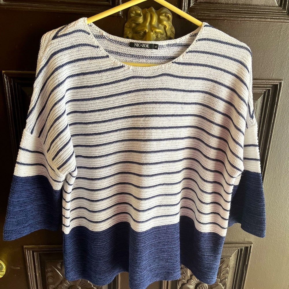 NIC + ZOE Cross Roads Knit Top - XL